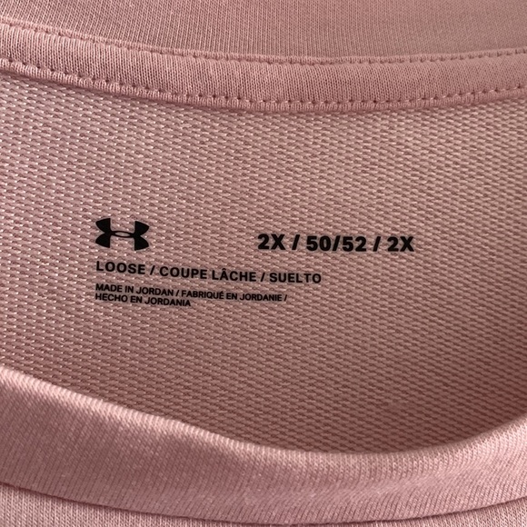Women’s Plus Size Under Armour Loose Crew Lightweight Sweatshirt, 2X, Blush Pink - Picture 3 of 7